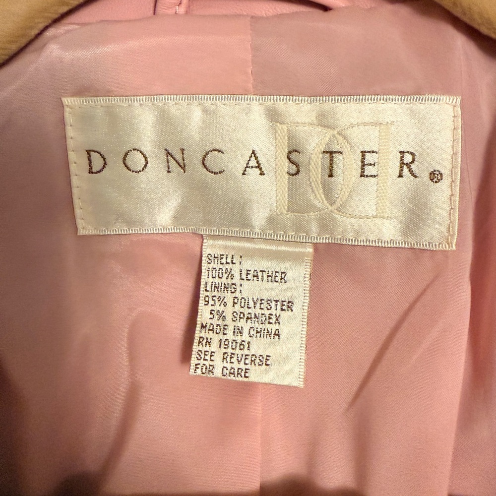 Doncaster Women's Blush Pink Leather Blazer - Picture 3 of 4